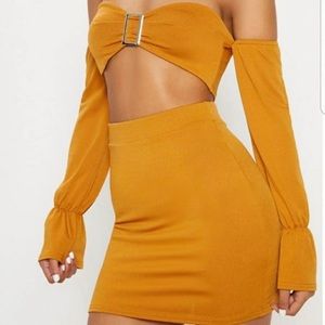 - NWOT PLT mustard mini skirt prettylittlething